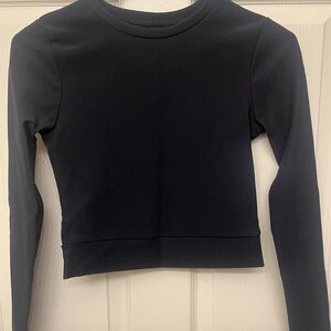 Cropped Black Long Sleeve Top